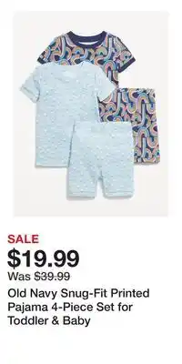 Old Navy Old Navy Snug-Fit Printed Pajama 4-Piece Set for Toddler & Baby offer
