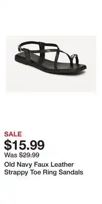 Old Navy Old Navy Faux Leather Strappy Toe Ring Sandals offer