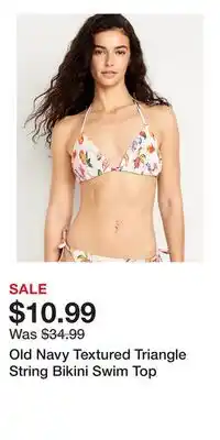Old Navy Old Navy Textured Triangle String Bikini Swim Top offer