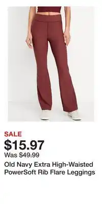 Old Navy Old Navy Extra High-Waisted PowerSoft Rib Flare Leggings offer