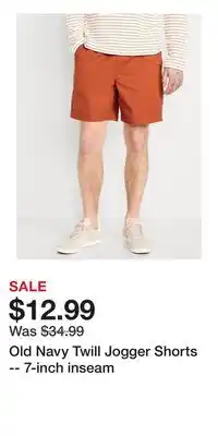 Old Navy Old Navy Twill Jogger Shorts -- 7-inch inseam offer