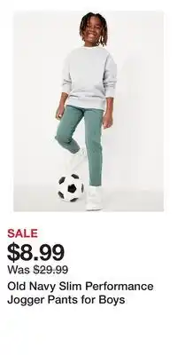 Old Navy Old Navy Slim Performance Jogger Pants for Boys offer