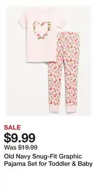 Old Navy Old Navy Snug-Fit Graphic Pajama Set for Toddler & Baby offer