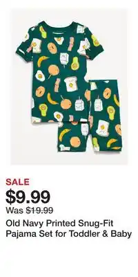 Old Navy Old Navy Printed Snug-Fit Pajama Set for Toddler & Baby offer