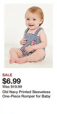 Old Navy Old Navy Printed Sleeveless One-Piece Romper for Baby offer