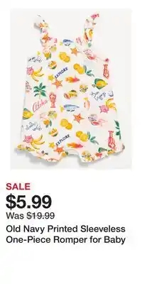 Old Navy Old Navy Printed Sleeveless One-Piece Romper for Baby offer