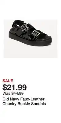 Old Navy Old Navy Faux-Leather Chunky Buckle Sandals offer