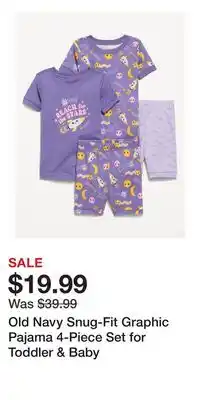 Old Navy Old Navy Snug-Fit Graphic Pajama 4-Piece Set for Toddler & Baby offer