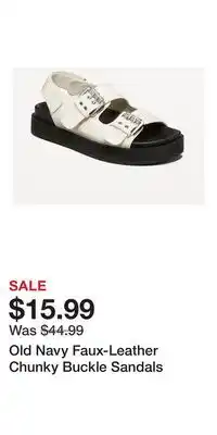 Old Navy Old Navy Faux-Leather Chunky Buckle Sandals offer