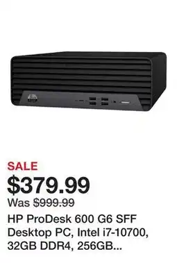 Newegg HP ProDesk 600 G6 SFF Desktop PC, Intel i7-10700, 32GB DDR4, 256GB SSD, Windows 11 Pro (Refurbished) offer