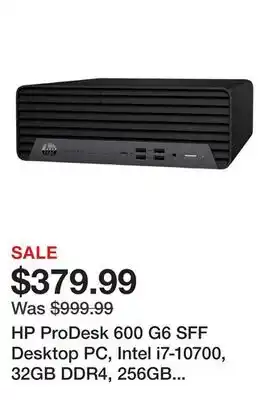 Newegg HP ProDesk 600 G6 SFF Desktop PC, Intel i7-10700, 32GB DDR4, 256GB SSD, Windows 11 Pro (Refurbished) offer