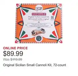 Costco Original Sicilian Small Cannoli Kit, 72-count offer