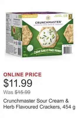 Costco Crunchmaster Sour Cream & Herb Flavoured Crackers, 454 g offer