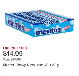 Costco Mentos, Chewy Mints, Mint, 20 × 37 g offer