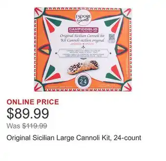 Costco Original Sicilian Large Cannoli Kit, 24-count offer
