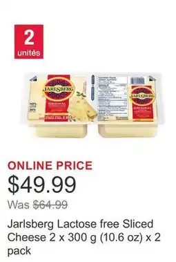 Costco Jarlsberg Lactose free Sliced Cheese 2 x 300 g (10.6 oz) x 2 pack offer