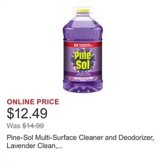 Costco Pine-Sol Multi-Surface Cleaner and Deodorizer, Lavender Clean, Splash-less Formula, 5.18 L offer
