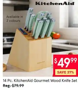 Kitchen Stuff Plus 14 KitchenAid Gourmet Wood Knife Set offer