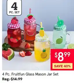 Kitchen Stuff Plus Fruitfun Glass Mason Jar Set offer