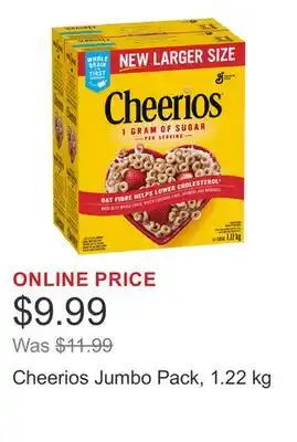 Costco Cheerios Jumbo Pack, 1.22 kg offer