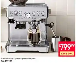 Kitchen Stuff Plus Breville Barista Express Espresso Machine offer
