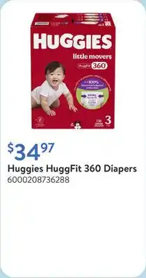 Walmart Huggies HuggFit 360 Diapers offer