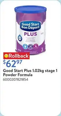 Walmart Good Start Plus 1.02kg stage 1 Powder Formula offer
