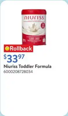 Walmart Niuriss Toddler Formula offer