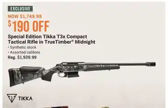 Cabela's Special Edition Tikka T3x Compact Tactical Rifle in TrueTimber Midnight offer