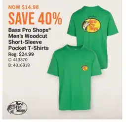 Cabela's Bass Pro Shops Men's Woodcut Short-Sleeve Pocket T-Shirts offer