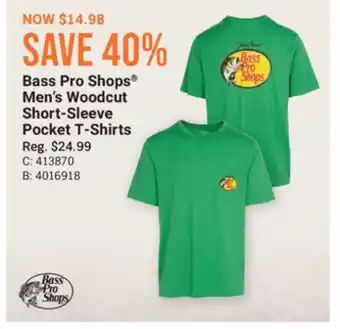 Cabela's Bass Pro Shops Men's Woodcut Short-Sleeve Pocket T-Shirts offer