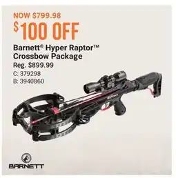 Cabela's Barnett Hyper Raptor Crossbow Package offer