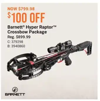 Cabela's Barnett Hyper Raptor Crossbow Package offer