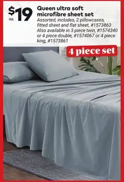 Giant Tiger Queen ultra soft microfibre sheet set offer
