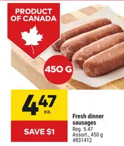 Giant Tiger Fresh dinner sausages offer