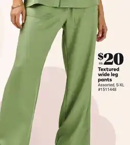 Giant Tiger Textured wide leg pants offer