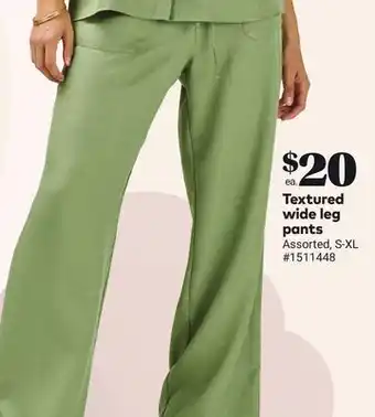 Giant Tiger Textured wide leg pants offer