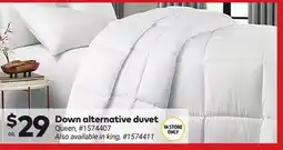 Giant Tiger Down alternative duvet offer