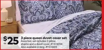 Giant Tiger 3 piece queen duvet cover set offer