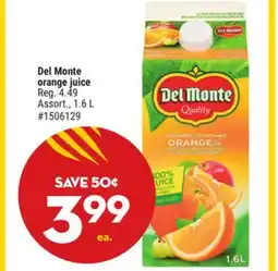 Giant Tiger Del Monte orange juice offer