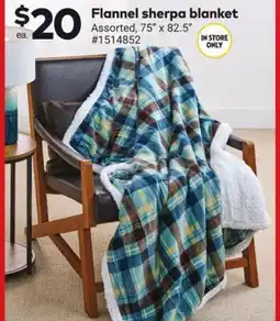 Giant Tiger Flannel sherpa blanket offer