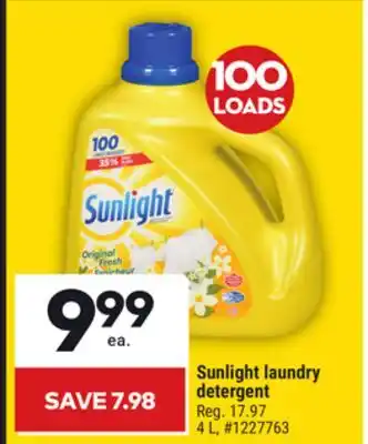 Giant Tiger Sunlight laundry detergent offer