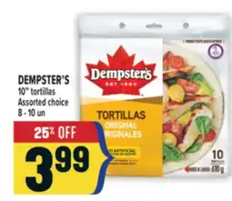 Marché Adonis DEMPSTER'S 10 tortillas offer
