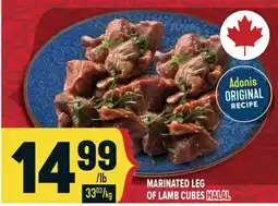 Marché Adonis MARINATED LEG OF LAMB CUBES HALAL offer