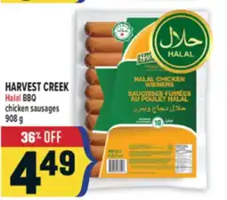 Marché Adonis HARVEST CREEK Halal BBQ chicken sausages offer
