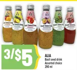 Marché Adonis ALIA Basil seed drink offer