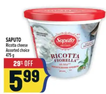 Marché Adonis SAPUTO Ricotta cheese offer