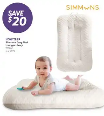 Babies 'R' Us Simmons Cozy Nest Lounger - Ivory offer