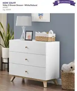 Babies 'R' Us Visby 3 Drawer Dresser - White/Natural offer