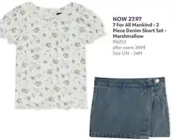 Babies 'R' Us 7 For All Mankind - 2 Piece Denim Skort Set - Marshmallow offer